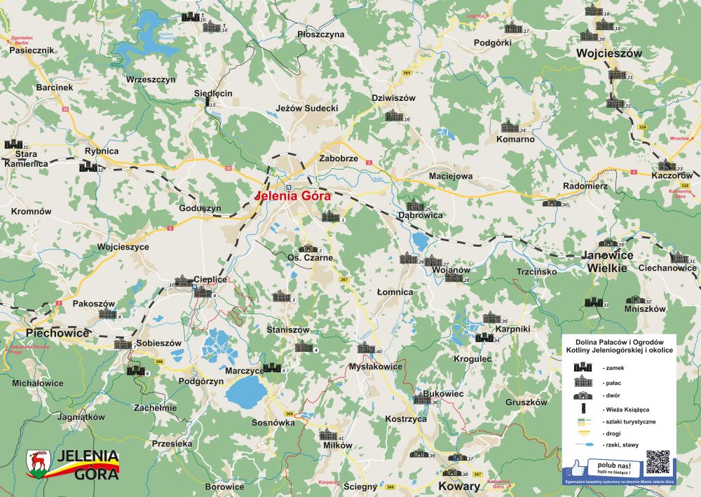 Mapa atrakcyjnych miejscowości